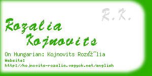 rozalia kojnovits business card